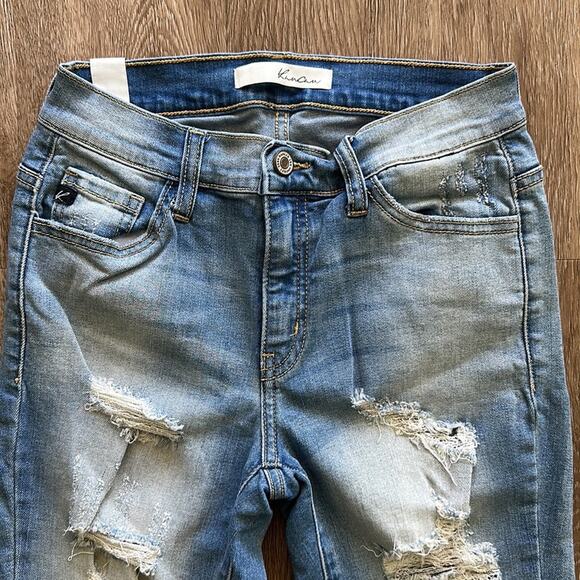 KanCan High Rise Light Wash Distressed Skinny Jeans Size 5 (26) - Picture 3 of 7